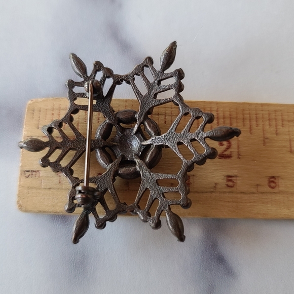 Vintage Amber Snowflake Brooch - Picture 8 of 10